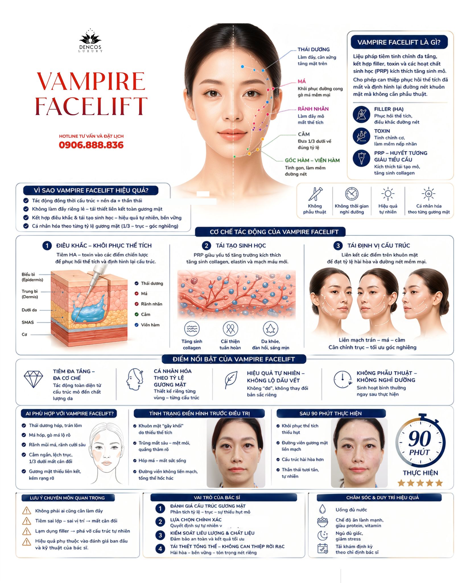 Vampire Facelift tại Dencos Luxury - sự kết hợp đồng thời giữa “điêu khắc thể tích” và “tái sinh chất lượng nền da”